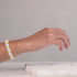 Honeysuckle and White | Gold | Double Mermaid Glass Bracelet